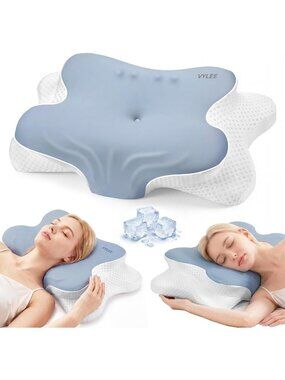 Comfortable Memory Foam Cervical Neck Pillow for Pain Relief - Ergonomic Contour